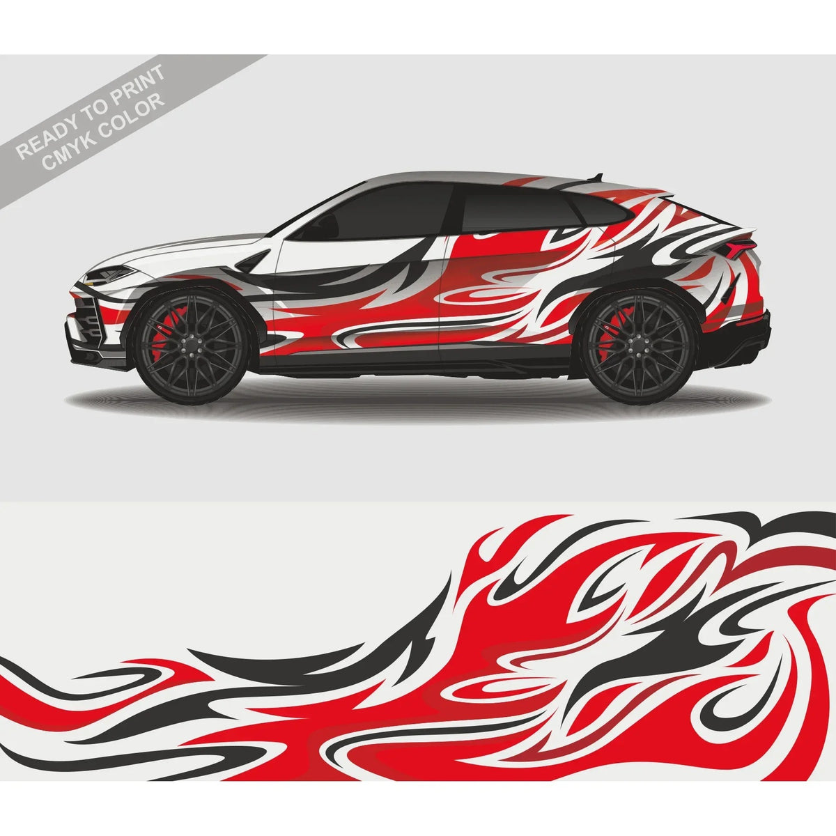 Striped Racing Car Vinyl Decal Wrap – Modern Exterior Graphic Stickers - Delicate Leather