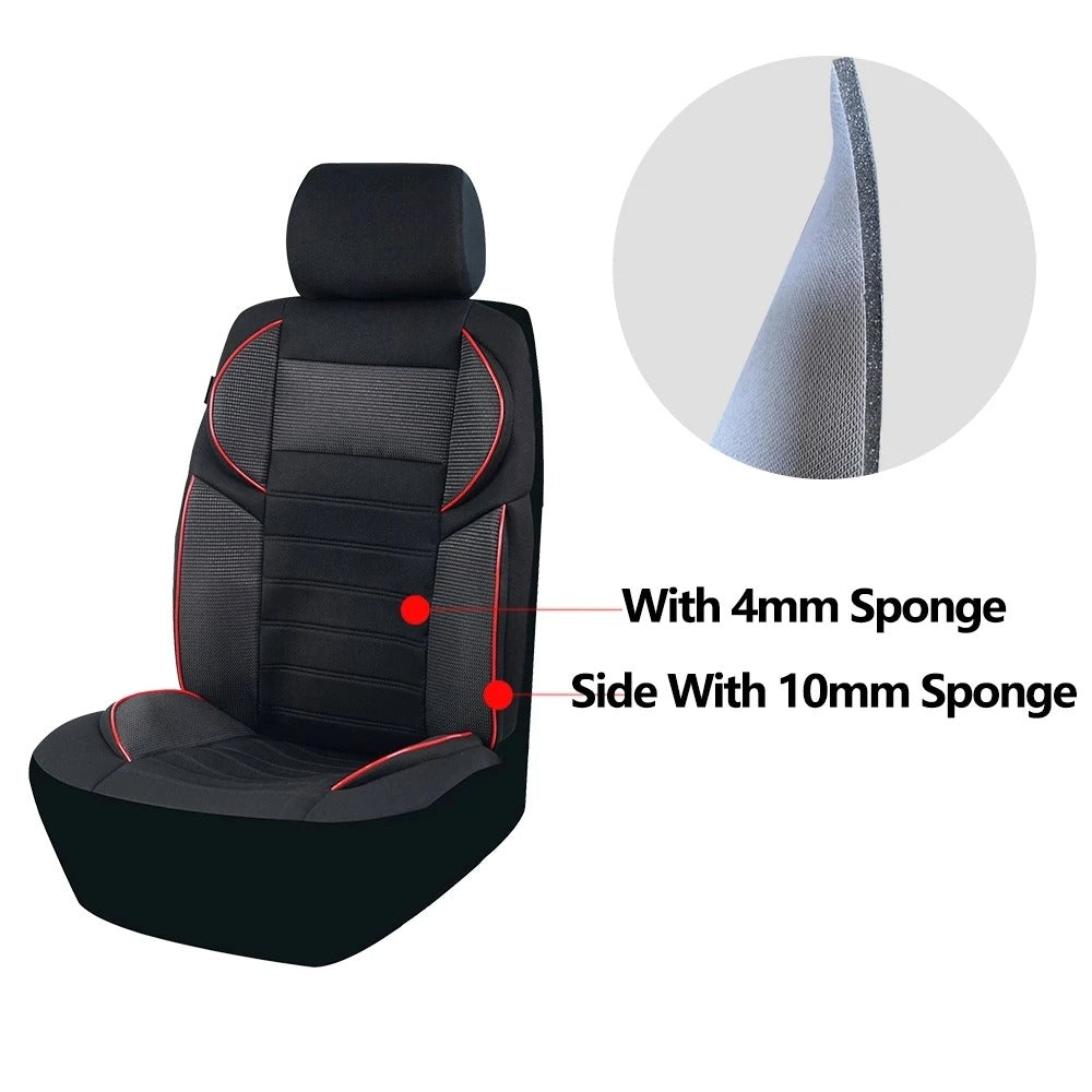 5D Car Seat Covers – Universal 4mm Sponge Padded Seat Cover Set for Cars - Delicate Leather