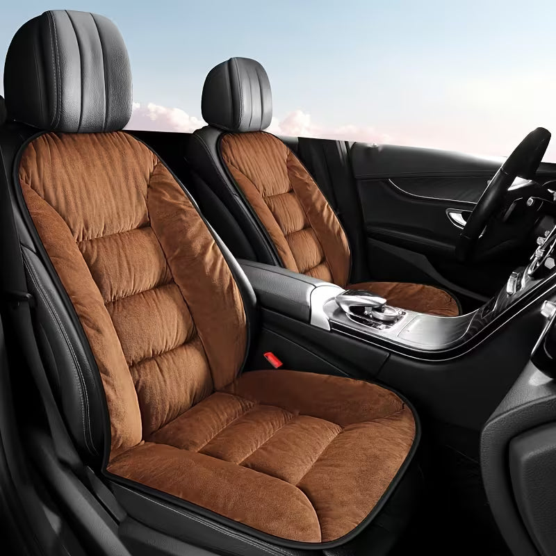 Universal Car Seat Cushion, Soft Plush Seat Pad for Front Seats, Warm Autumn & Winter Car Seat Cover - Delicate Leather
