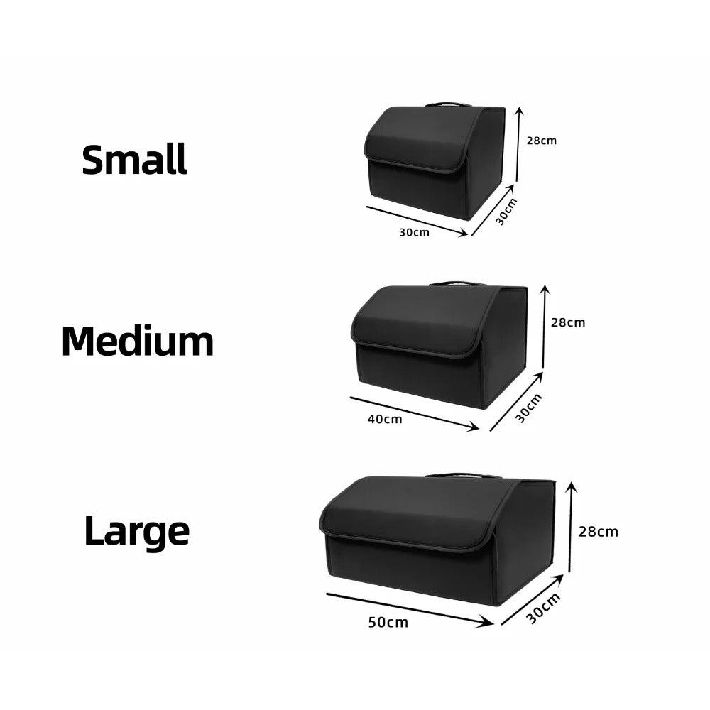 Folding Car Trunk Organizer – Waterproof PU Leather Storage Box - Delicate Leather  