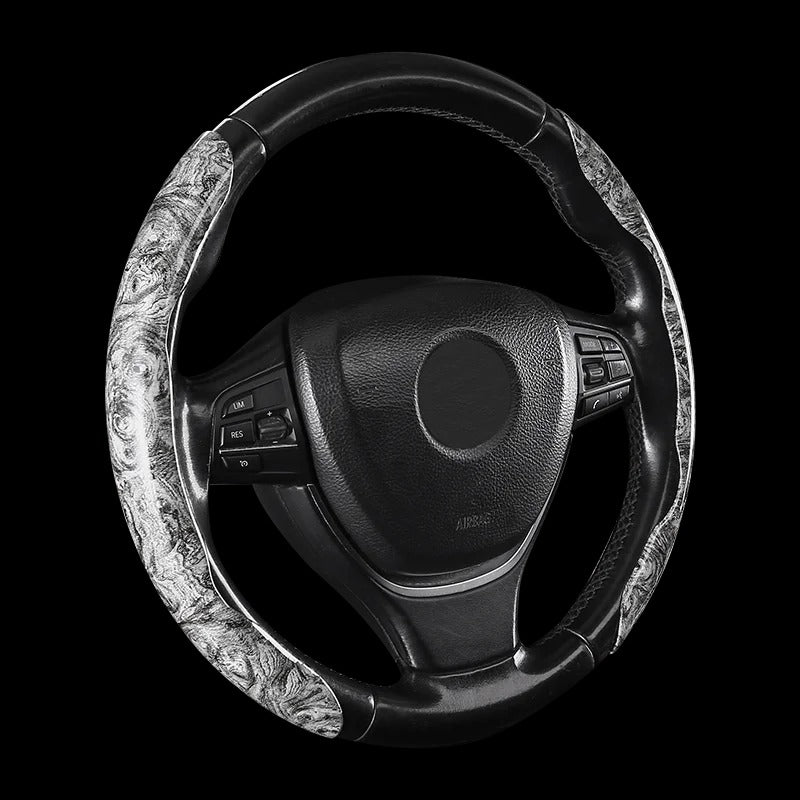 Universal Carbon Fiber Steering Wheel Cover – Lightweight Sport-Style Interior Grip - Delicate Leather
