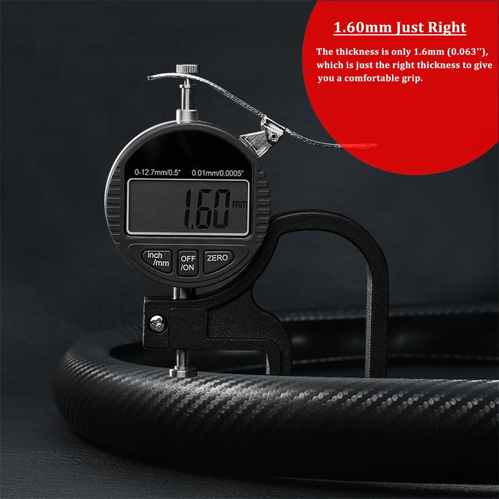 Carbon Fiber Steering Wheel Cover – Universal 38cm Anti-Slip Sport Grip - Delicate Leather