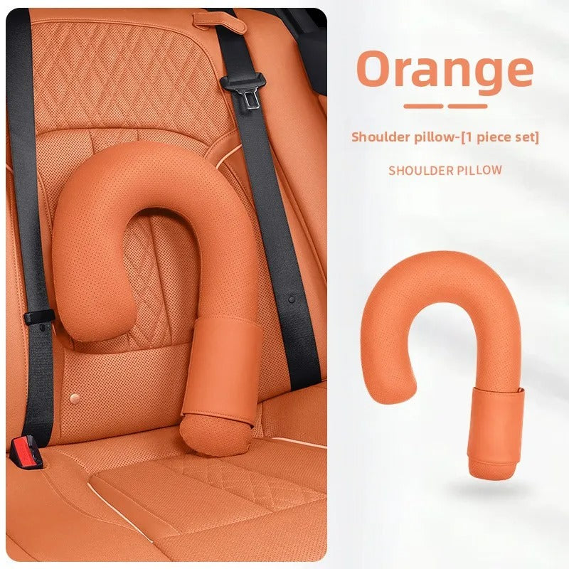 Car Headrest Neck Support Pillow – Soft Latex Seat Cushion for Vehicle Travel - Delicate Leather
