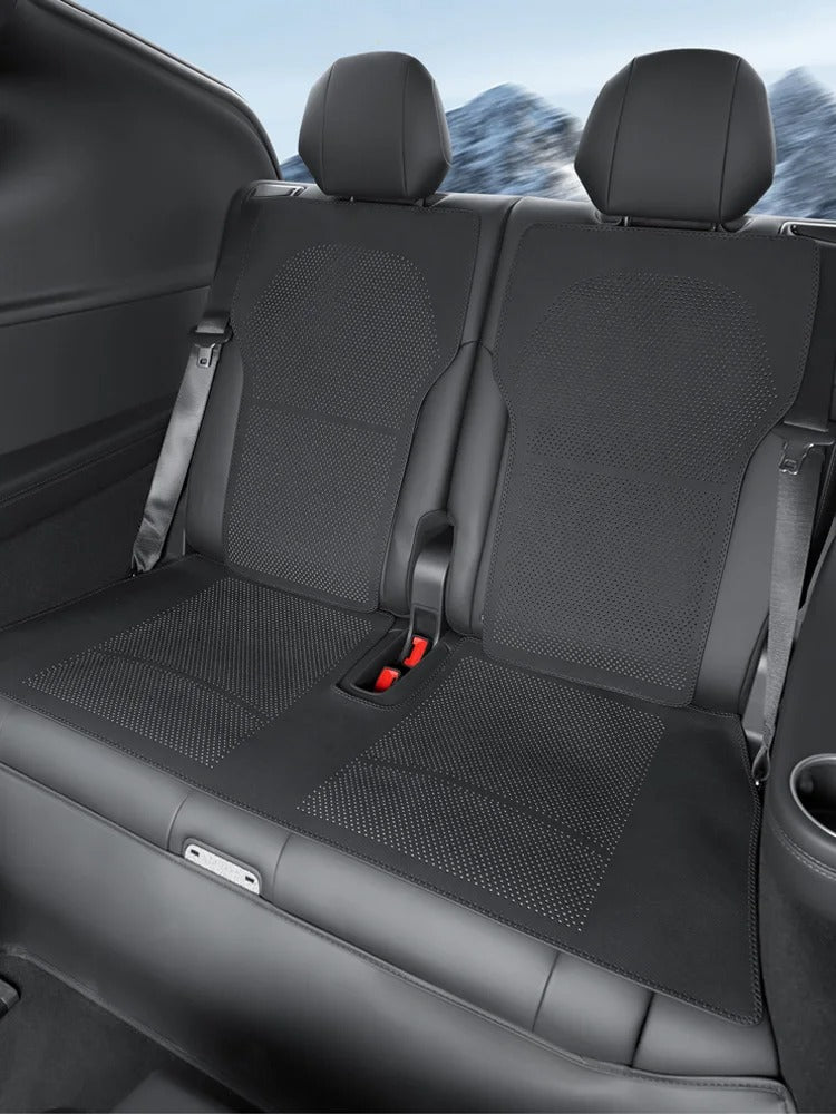 For 6-seater Tesla Model YL Car Seat Cushion Set – Front & Rear Seat Protection Cushions - Delicate Leather