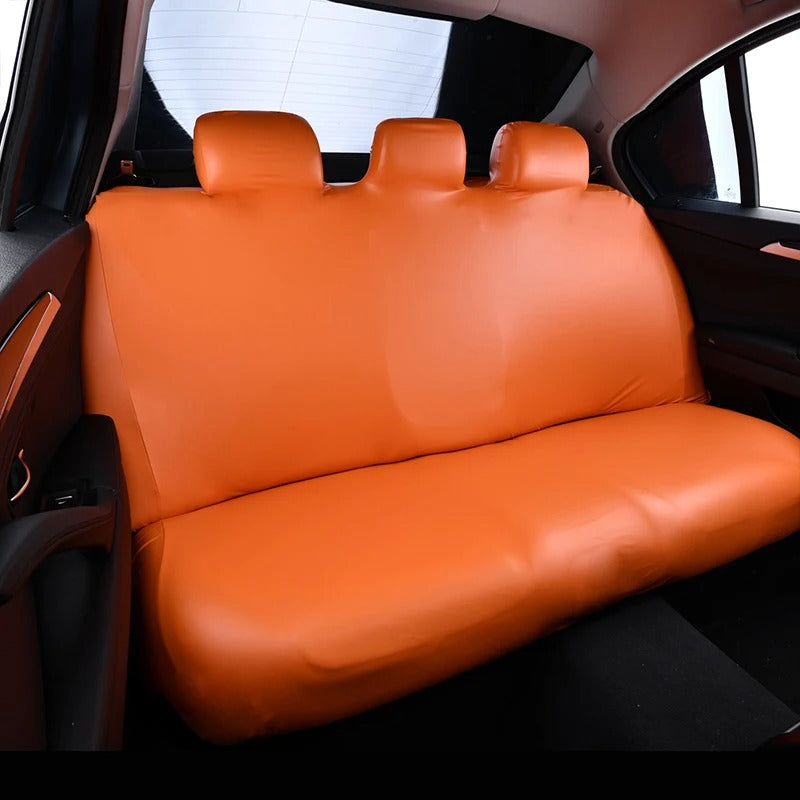 All-Season Universal PU Leather Car Seat Cover – Waterproof Full-Surround Elastic Seat Protector for Sedans, SUVs, and Trucks - Delicate Leather  