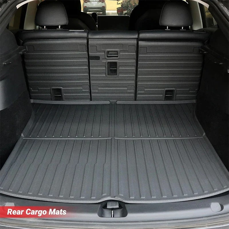 TPE Floor Mats Set for Tesla Model Y 2021–2024 (5-Seater) – Waterproof, Anti-Slip Cargo Liner and Interior Mats - Delicate Leather  