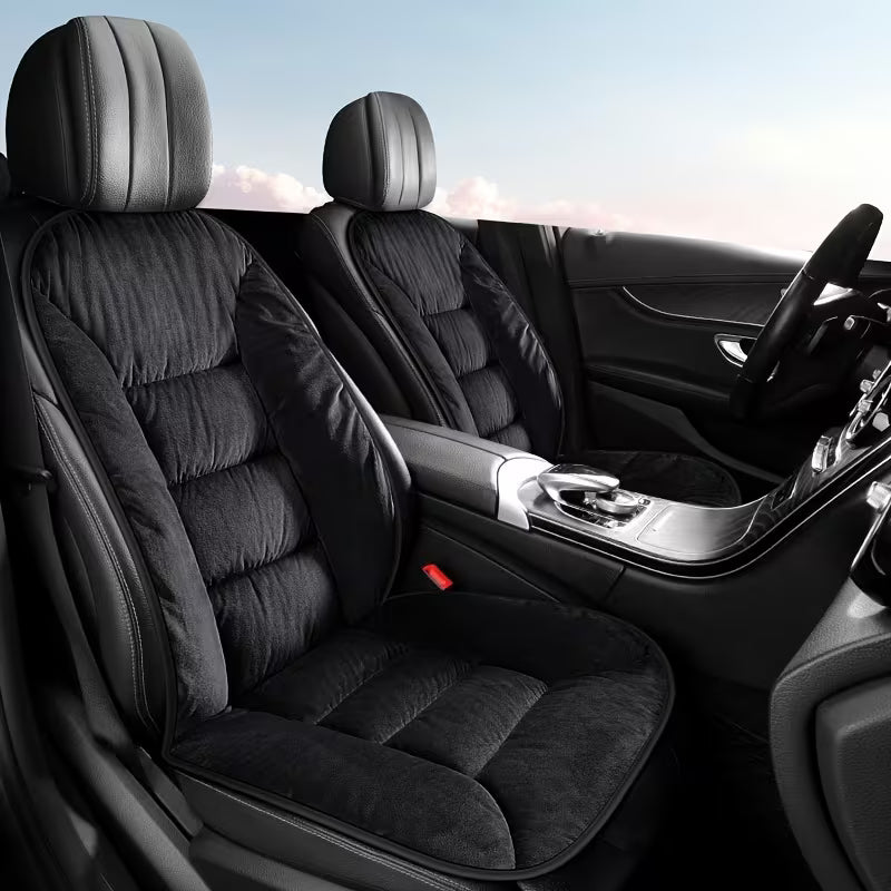 Universal Car Seat Cushion, Soft Plush Seat Pad for Front Seats, Warm Autumn & Winter Car Seat Cover - Delicate Leather