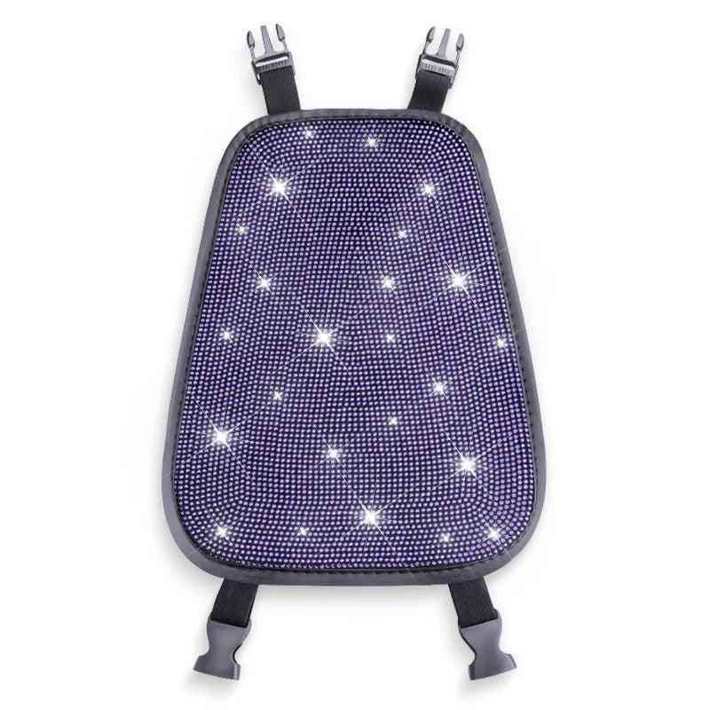 1PC Bling Car Seat Headrest Cover – Rhinestone Plush Headrest Cushion Protector Universal Auto Interior Accessory - Delicate Leather