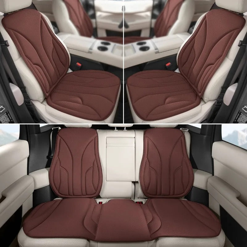 Algae Fiber Car Seat Cover Full Set – Universal Breathable Non-Slip Seat Cushion Set - Delicate Leather  