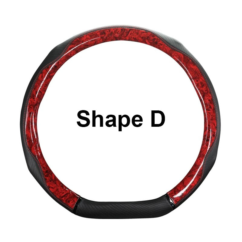 Universal 38CM Steering Wheel Cover – Anti-Slip PU Leather with Leopard Print Design - Delicate Leather  