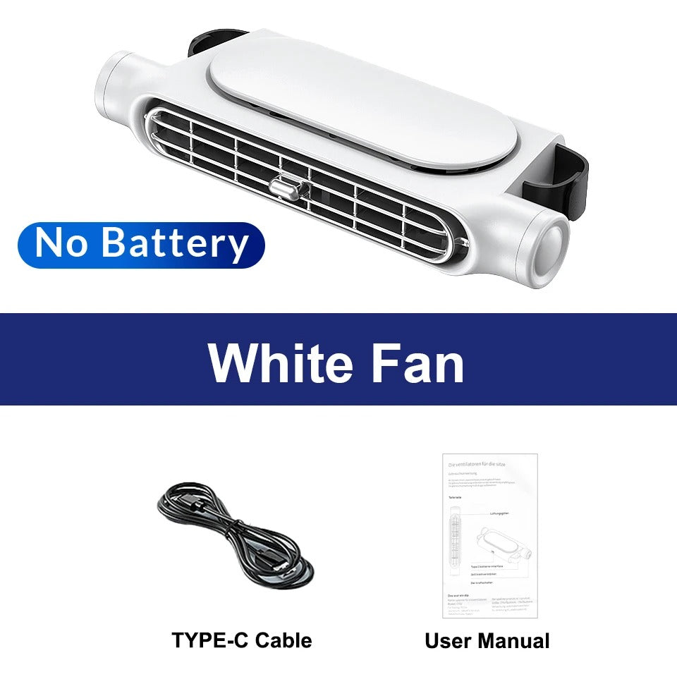 USB Car Seat Cooling Fan – 3-Speed Adjustable Headrest Air Circulation Fan - Delicate Leather  