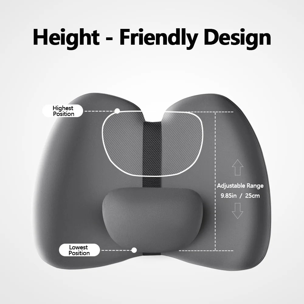 Car Headrest & Lumbar Cushion Set – Memory Foam Neck and Waist Pillow - Delicate Leather