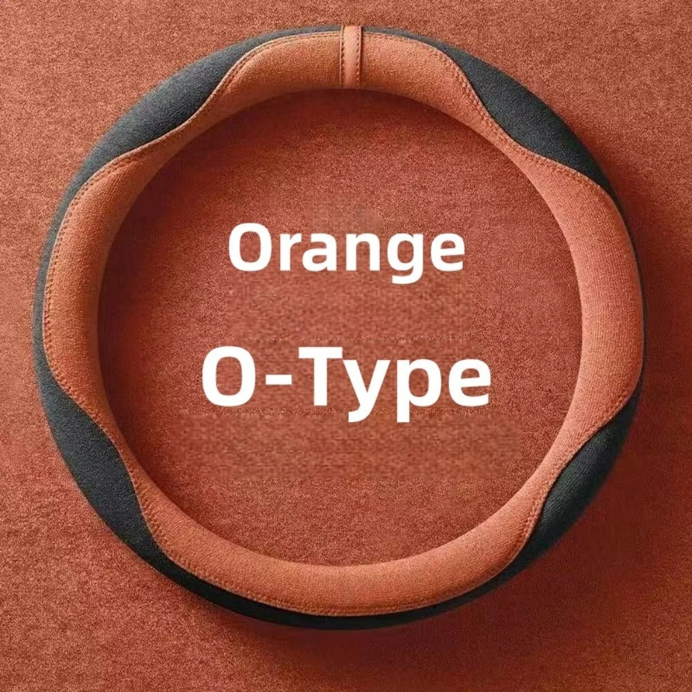 Universal Suede Leather Steering Wheel Cover 37-38cm – Breathable Non-Slip Car Steering Wheel Protector - Delicate Leather