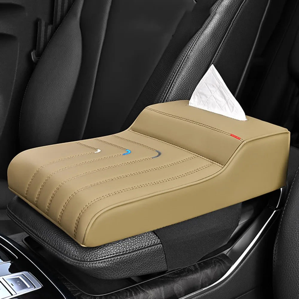 Lengthening Car Center Armrest Box Pad – Leather & Memory Sponge, Anti-Fouling, Wear-Resistant, Durable - Delicate Leather  