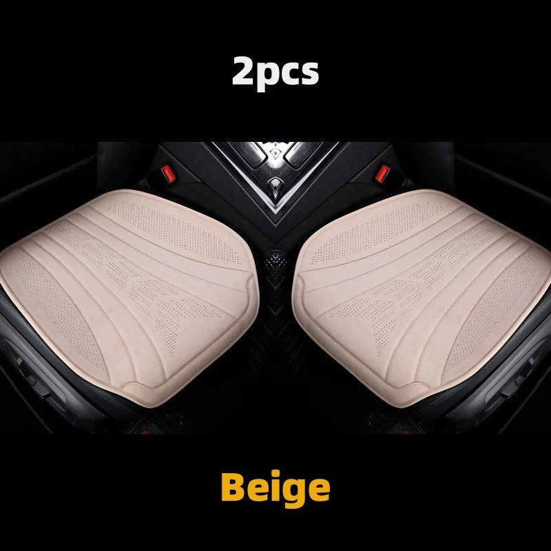Suede Car Seat Cover - Breathable Front Seat Anti-slip Cushion - Universal 5-Seater Car Front/Rear Protection - Interior Accessories - Delicate Leather  