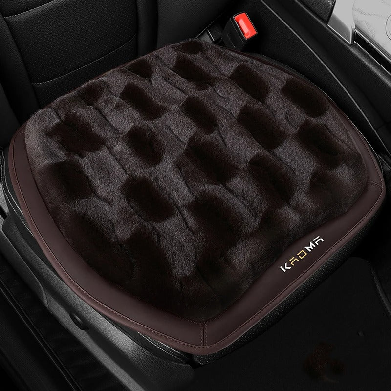 Luxury Thick Plush Car Seat Cushion – Warm Mink Velvet Winter Seat Cover for Comfort and Protection - Delicate Leather  