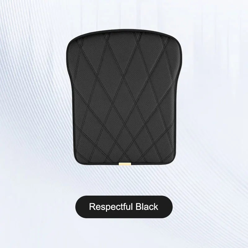 Four-Season Car Seat Cushion – Nappa Leather, Anti-Slip Protective Pad, Universal Fit - Delicate Leather  