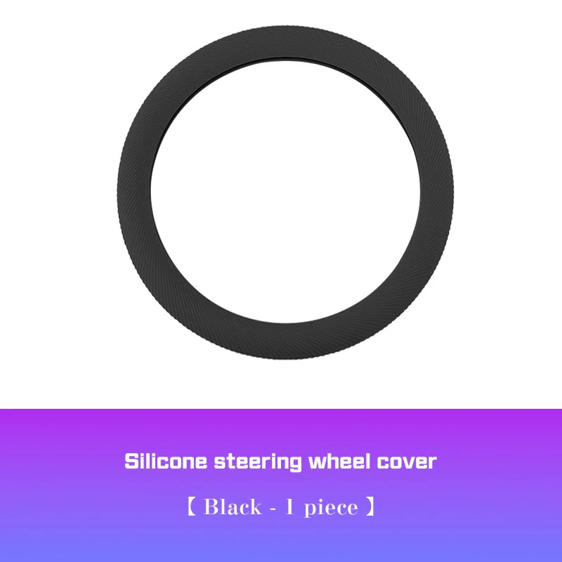 15 Inch Car Steering Wheel Protective Cover – Non-Slip Silicone Wheel Cover for 37–38cm Steering Wheels - Delicate Leather  
