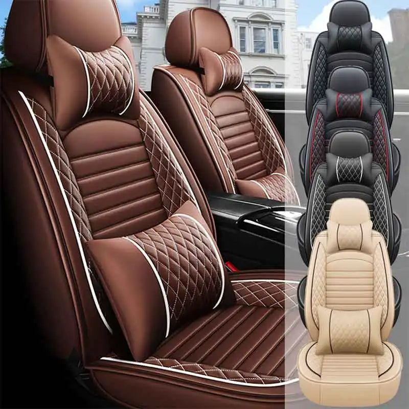 5-Seater PU Leather Car Seat Covers – Full Set Front & Rear Cushion with Anti-Scratch Protection (SP2)