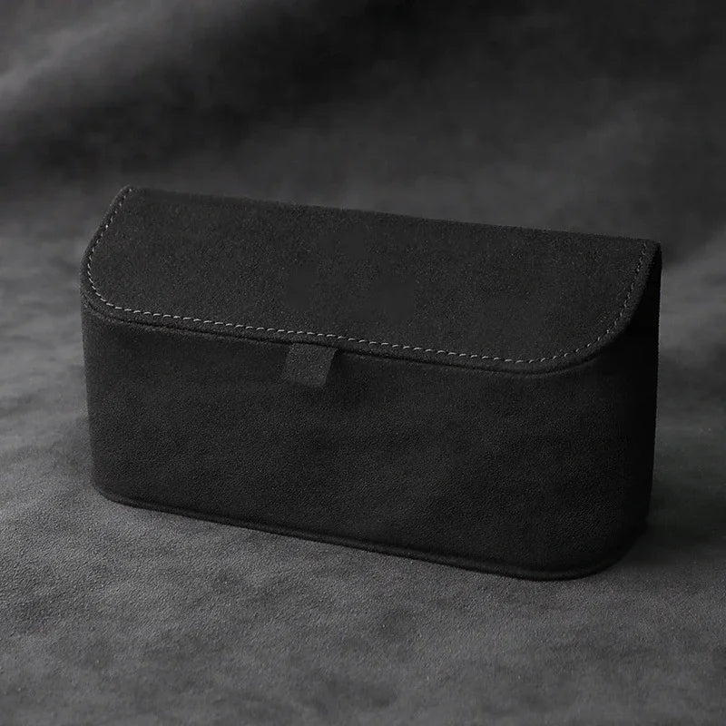 Universal Alcantara Suede Car Sun Visor Glasses Frame - Multi-function Storage Box for Sunglasses, Pen, Documents - Car Interior Decoration - Delicate Leather  