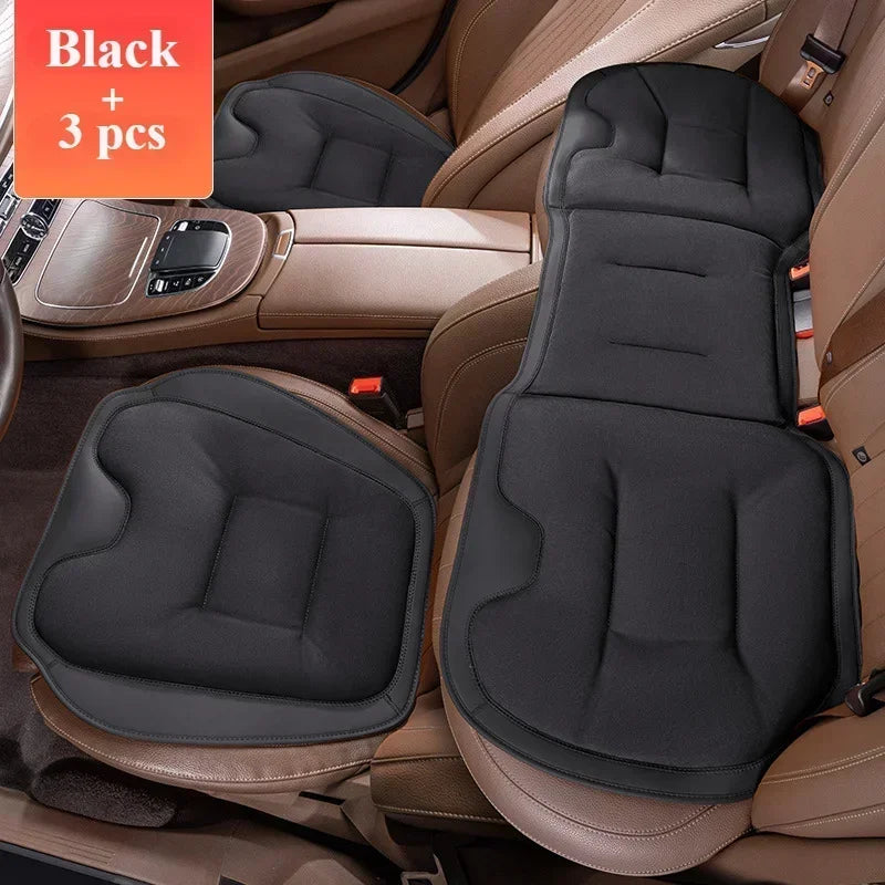 Luxury Breathable Ice Silk Car Seat Cover – Full Set Universal Anti-Slip Seat Cushion - Delicate Leather  