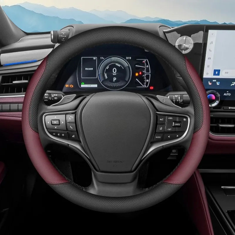Nappa Leather Steering Wheel Cover - Luxury Car Steering Wheel Cover for Lexus ES200, ES300, NX260, RX350 - Premium Leather Auto Accessory - Delicate Leather  