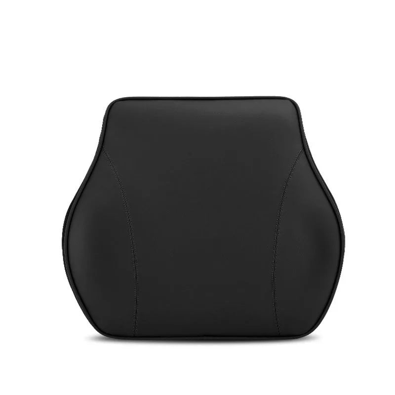 Universal Nappa Leather Car Neck Pillow – Memory Foam Headrest & Waist Support Cushion for Car Interior - Delicate Leather  