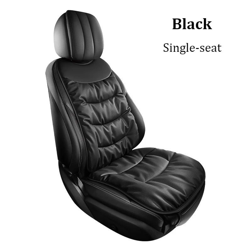 Luxury PU Leather Car Seat Cushion – Perforated Breathable Design, Cloud-Soft Comfort, Easy Installation, Universal Fit - Delicate Leather  
