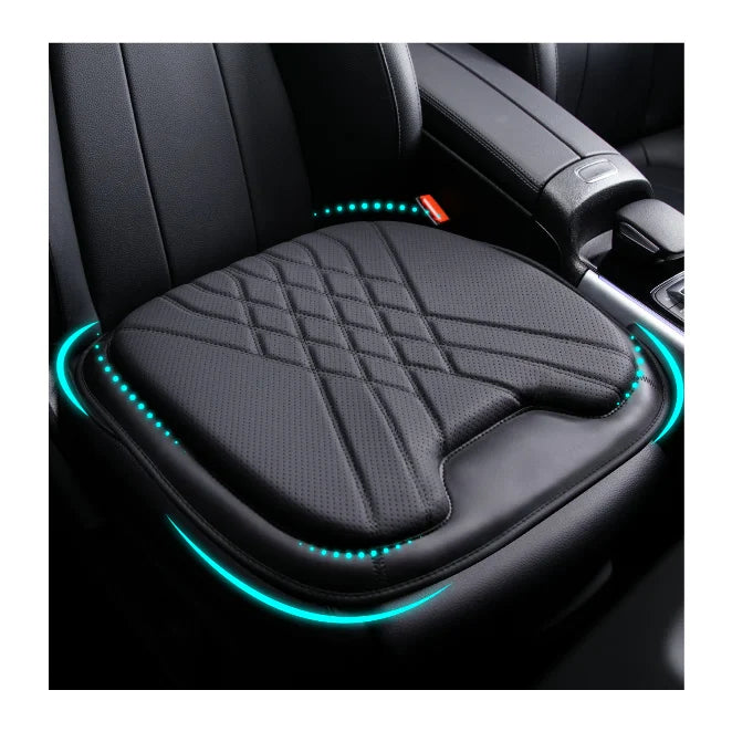 PU Leather Car Seat Cushion – Ergonomic Plum Buckle Design, Durable & Comfortable Seat Pad for Home, Office, and Car - Delicate Leather  