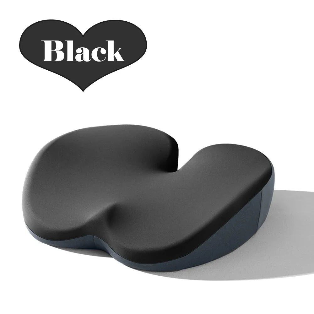 Memory Foam Seat Cushion – Ergonomic Chair Booster Pad for Office, Home, and Car - Delicate Leather  