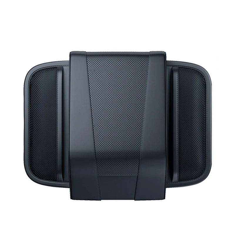 PU Leather Car Armrest Height Pad – Universal Center Console Cushion with Storage Pocket - Delicate Leather  