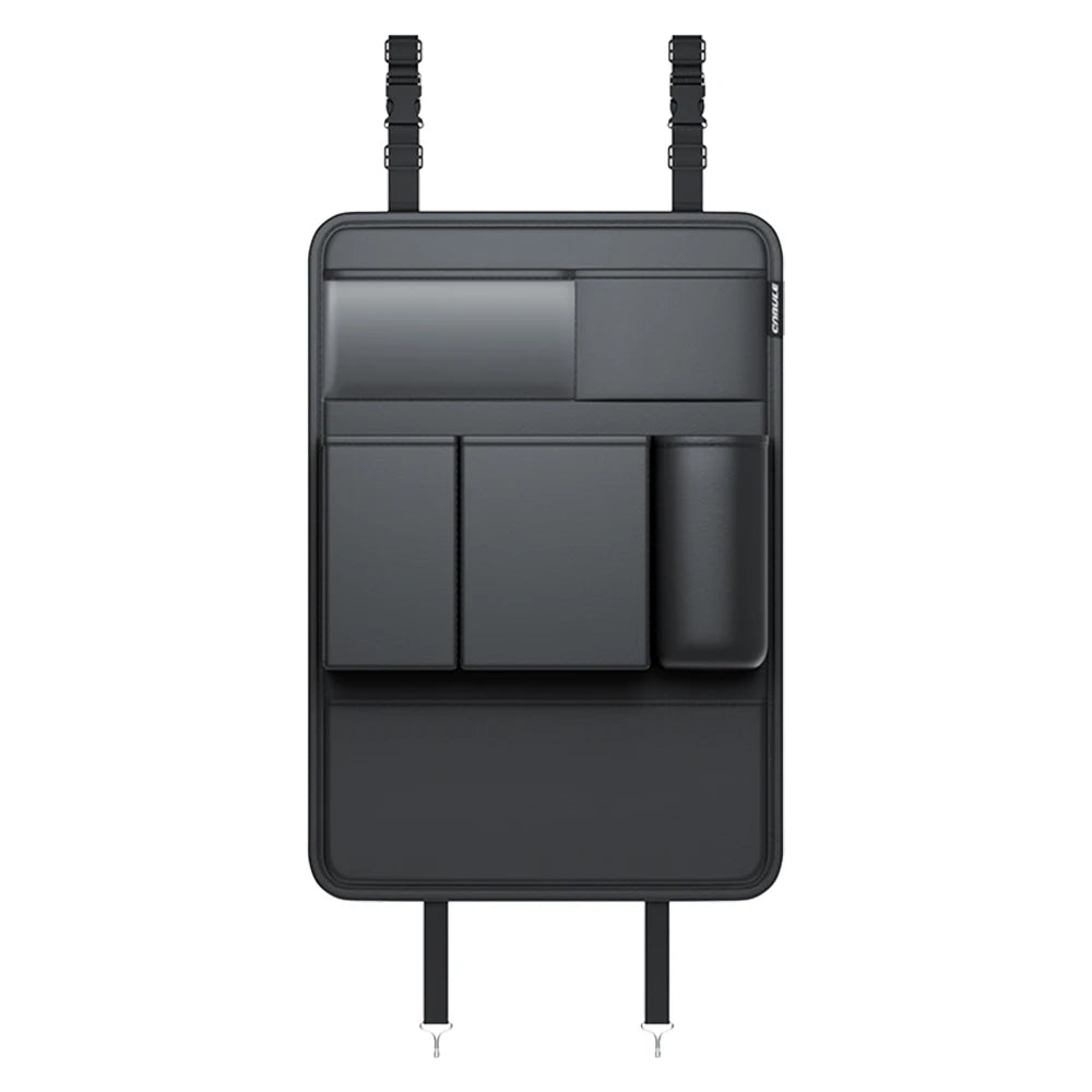 PU Leather Car Seat Back Organizer – Universal Multifunction Storage Bag with Anti-Kick Design - Delicate Leather  