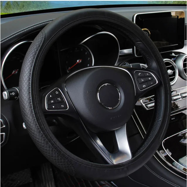 Car Steering Wheel Cover Braid Cover Cubre Volante Genuine Leather,  Breathable Anti Slip, Car Accessories 09