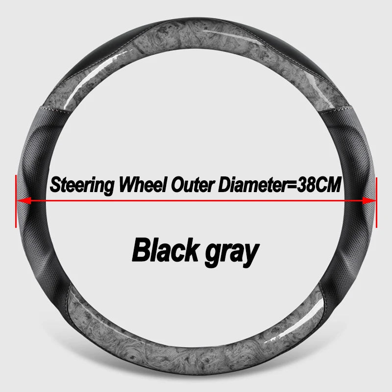 PU Leather Steering Wheel Cover – Universal Fit for 38 cm and 40cm Wheels - Delicate Leather  