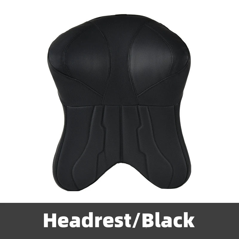 New Car Neck Pillow & Lumbar Support - Breathable Leather Seat Anti-slip Protective Cushion - Business Luxury Car Interior Headrest - Delicate Leather  