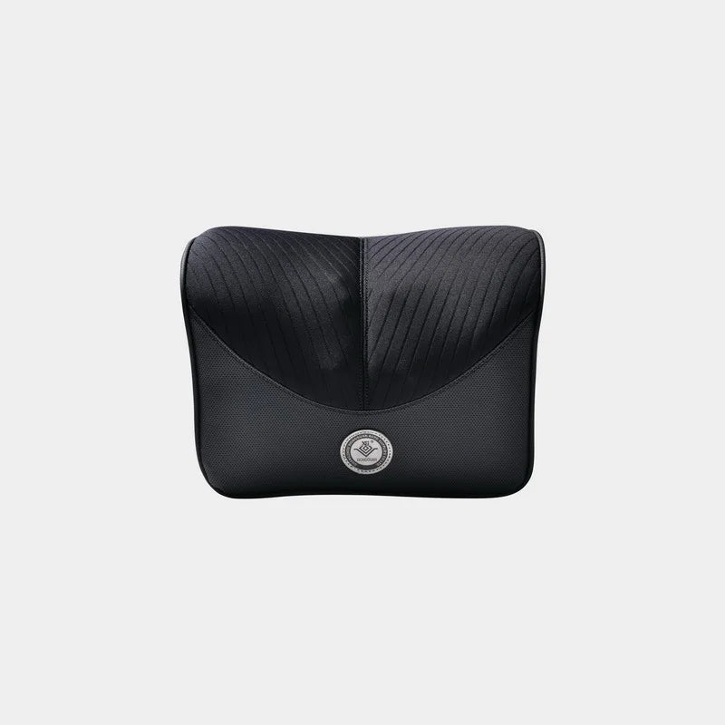 Electric Massage Car Neck Pillow and Lumbar Support – Memory Foam Headrest & Waist Cushion for Driving Comfort - Delicate Leather  