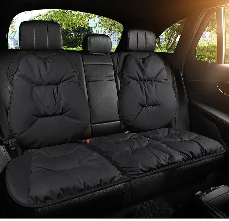 Universal Winter Down Car Seat Cover – Soft Breathable Warm Seat Cushion Protector for Cars and SUVs - Delicate Leather  