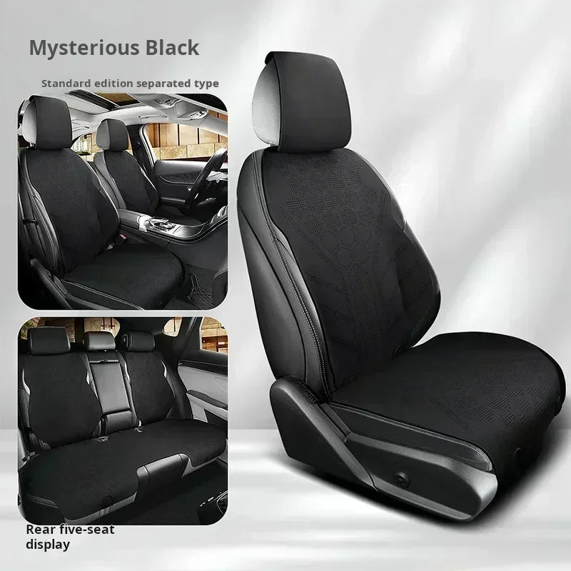 Universal All Seasons Car Seat Cover - Breathable Suede Seat Anti-slip Protective Cushions - Luxury Ultra Thin Suede Seat Cover - Delicate Leather  