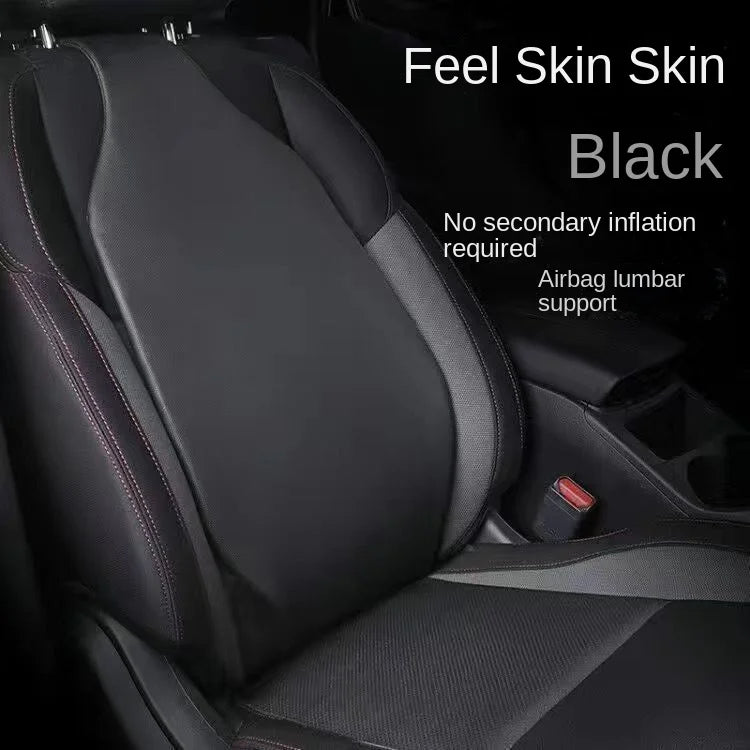 Leather Car Waist Pillow – Lumbar Support Cushion for Driving Comfort - Delicate Leather  