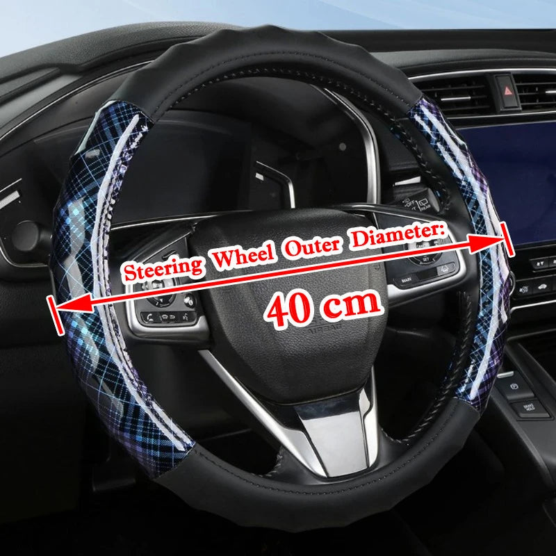 40 cm Steering Wheel Cover for Truck, Bus, and Van – Large Wheel Grip Wrap - Delicate Leather  