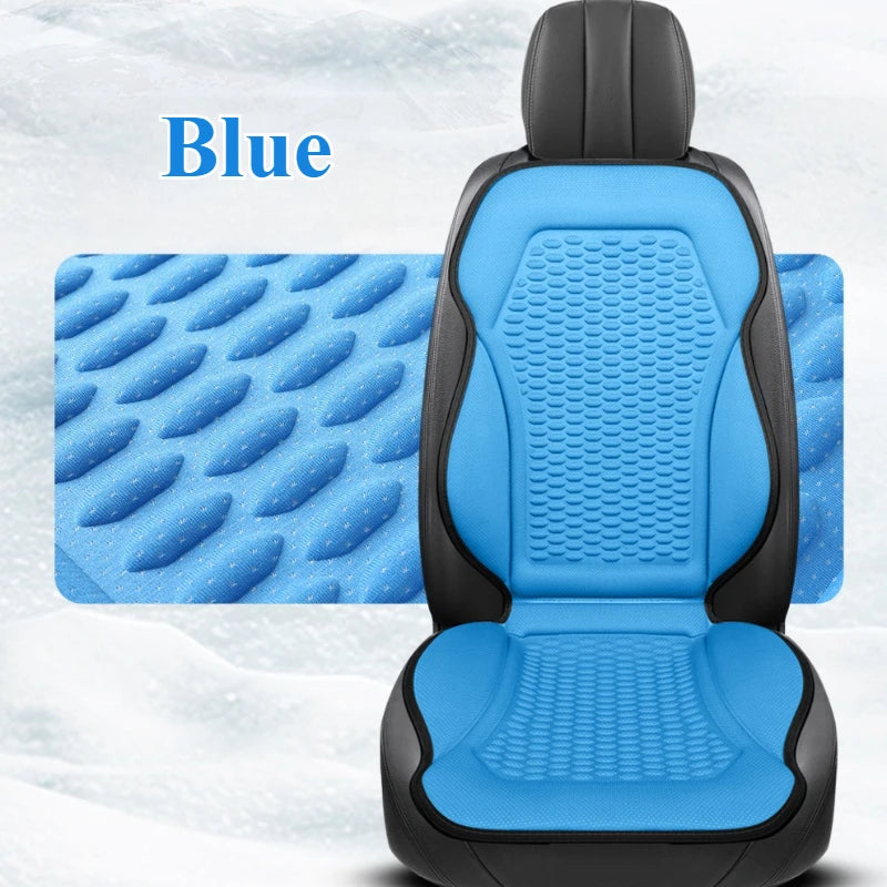 3D Textured Ice Silk Car Seat Cushion – Dual Front Seat Cooling Pads, Breathable Summer Comfort, Easy Installation, No Straps Needed - Delicate Leather  