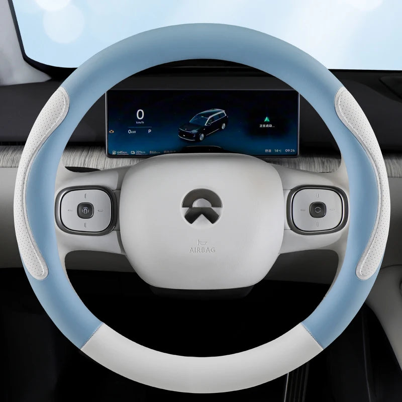 Universal 38cm Steering Wheel Cover – Anti-Slip Wear-Resistant All-Season Grip - Delicate Leather  