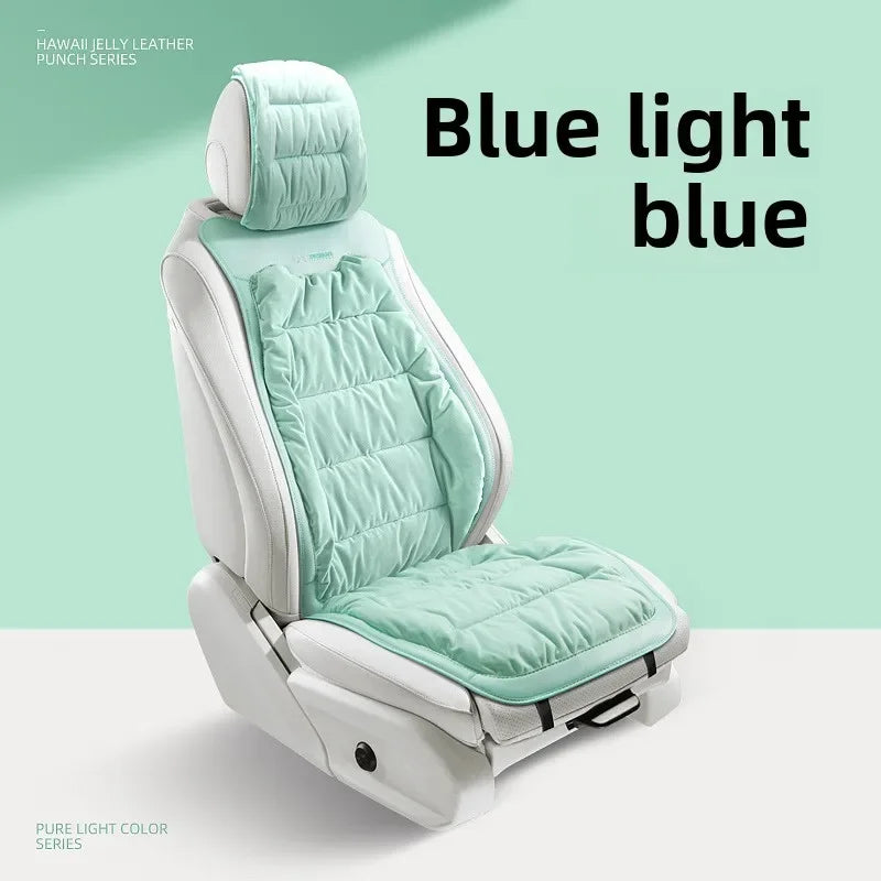 Universal Winter Down Car Seat Cover – Soft Breathable Warm Seat Cushion Protector for Car Interior - Delicate Leather  