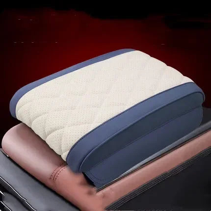 Universal Car Armrest Box Pad – Premium Leather Console Cushion with Memory Foam, Pink Car Interior Accessory - Delicate Leather  