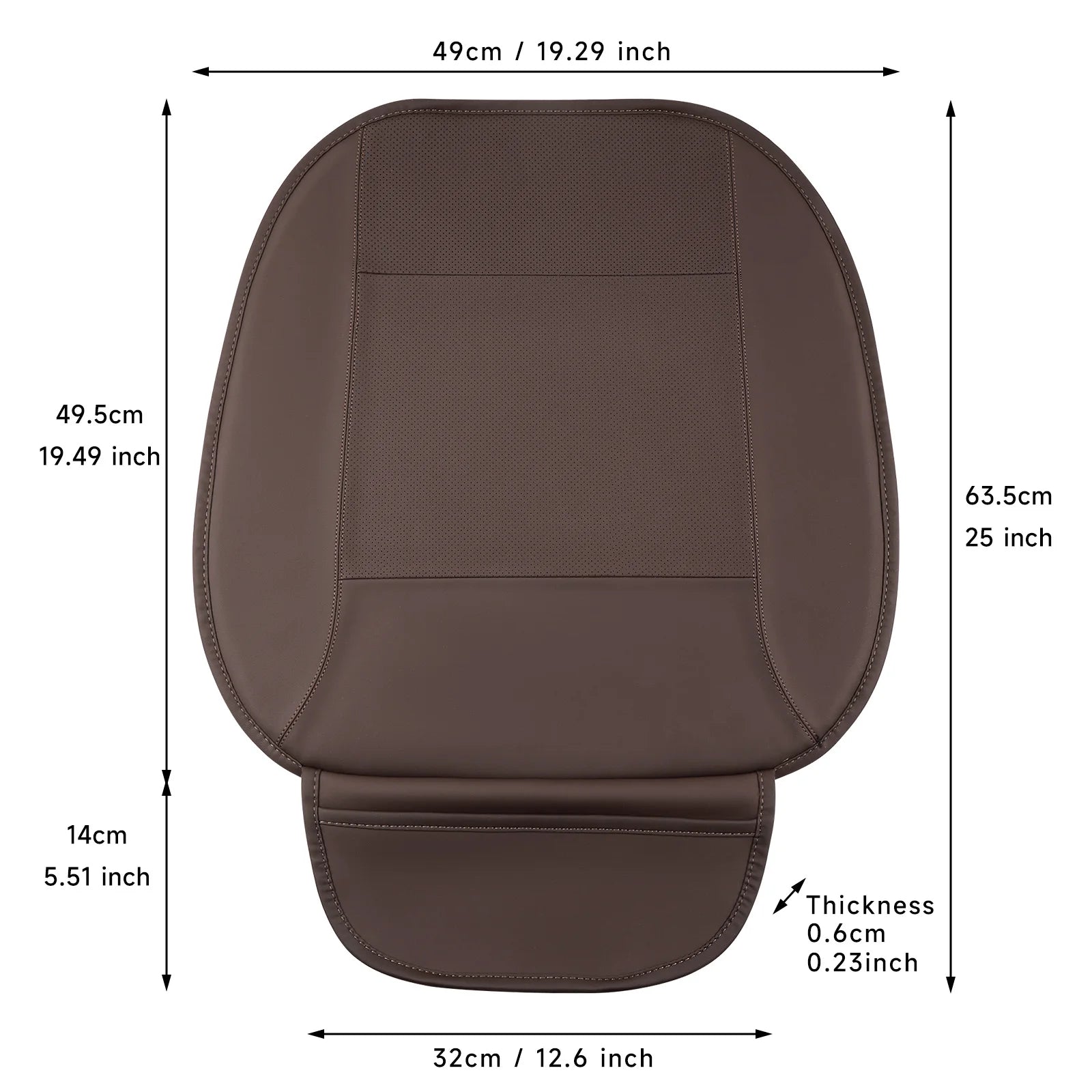 Premium Car Seat Cushion – Memory Foam Driver Seat Pad with Non-Slip Bottom, Ergonomic Support, Fits 95% of Vehicle Seats - Delicate Leather  