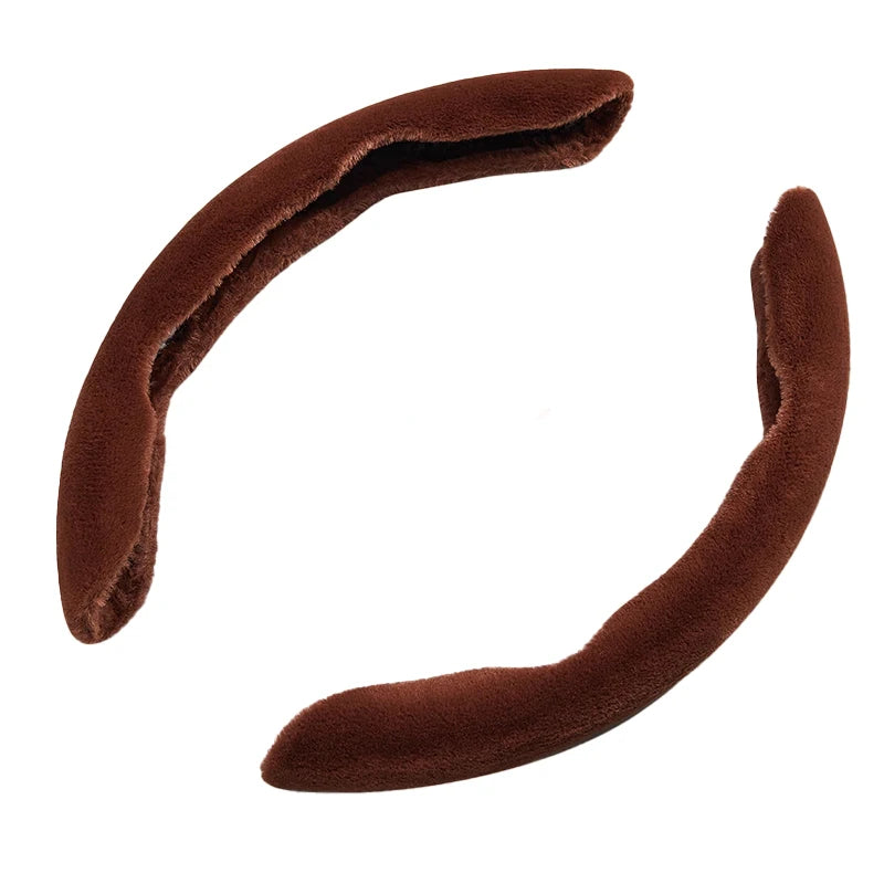 Universal Winter Car Steering Wheel Cover – Warm Plush Anti-Slip Wheel Protector - Delicate Leather  