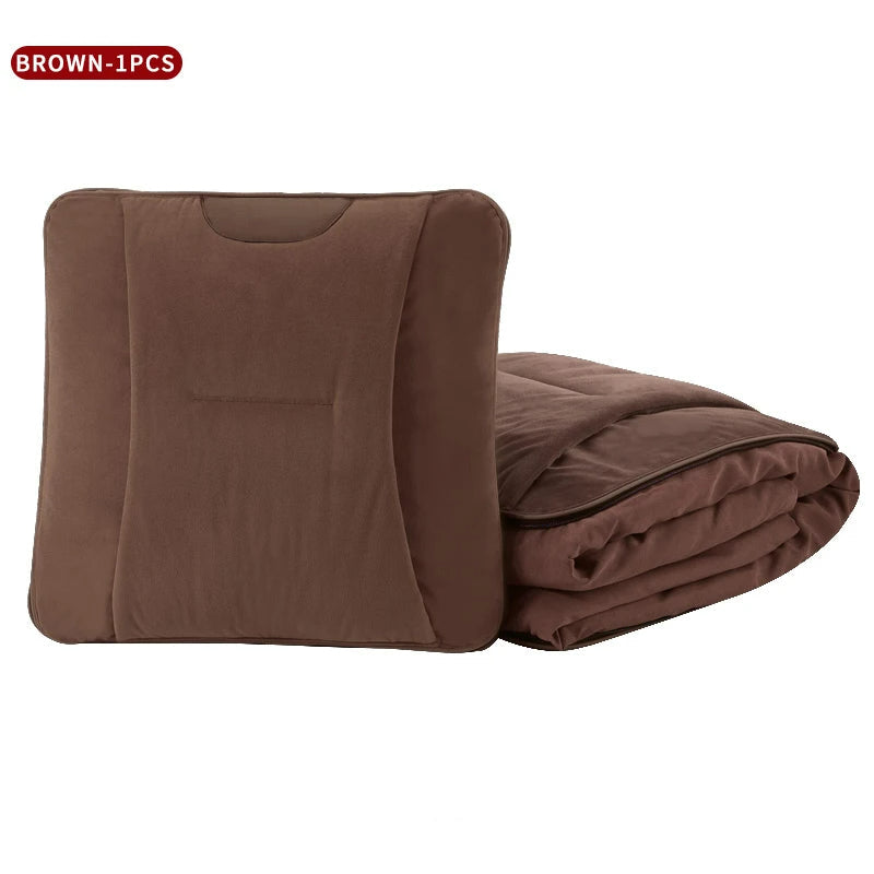 Multi-Functional Car Pillow Quilt - Four Seasons Plush Pillow Blanket - 6 Colors Automotive Parts - Delicate Leather  