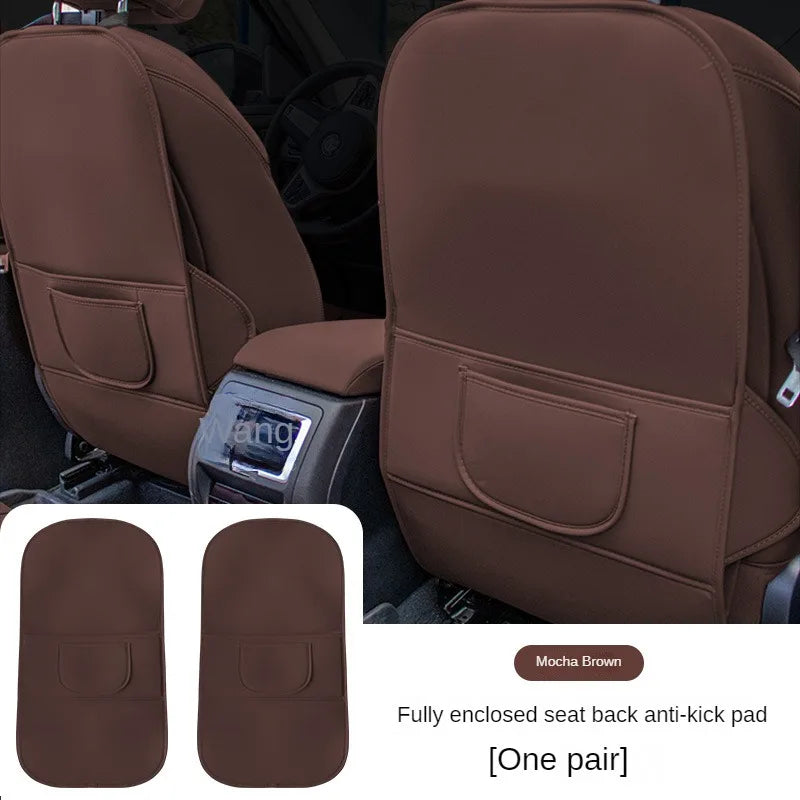 Car Seat Back Protector – Universal Backseat Kick Mat Waterproof Interior Cover - Delicate Leather  