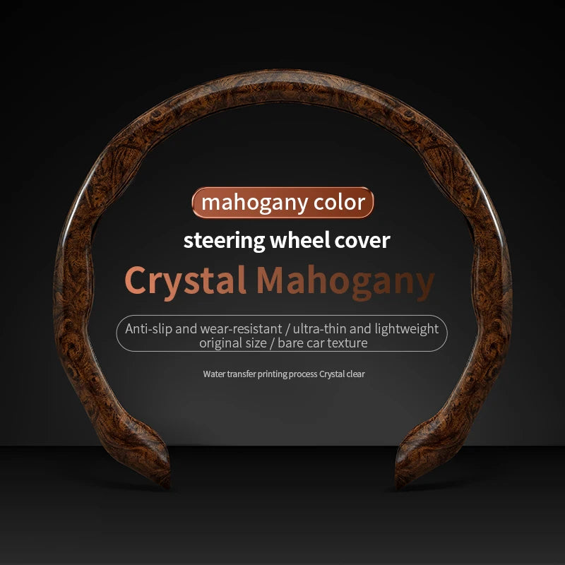 Peachwood Clip Steering Wheel Cover – Anti-Slip, Wear-Resistant PVC, Luxury Sports Car Interior Accessory - Delicate Leather  