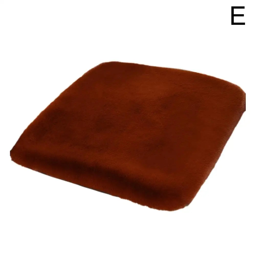 Universal Winter Plush Car Seat Cushion – Thick Soft Imitation Rabbit Fur Warm Anti-Slip Seat Cover Pad - Delicate Leather  